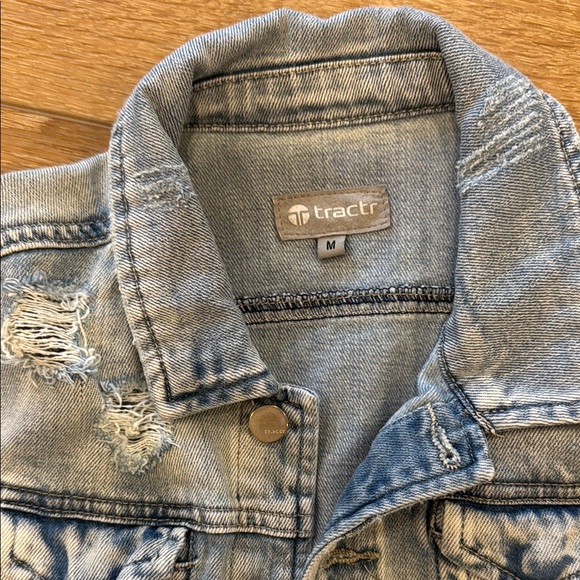 Girls Tractor Light Blue Denim Jacket size Medium - Picture 2 of 4